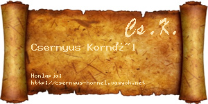 Csernyus Kornél névjegykártya