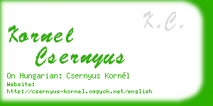 kornel csernyus business card